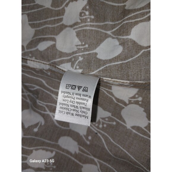 COLDWATER CREEK  Tan Blouse w/ White Hanging Vines / Flowers  Large 14-16 - Picture 7 of 7